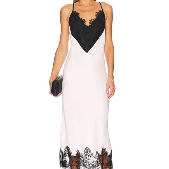 NWT L'Academie/Revolve Bodhi Midi Dress in Black and White. SZ M - Picture 3 of 9